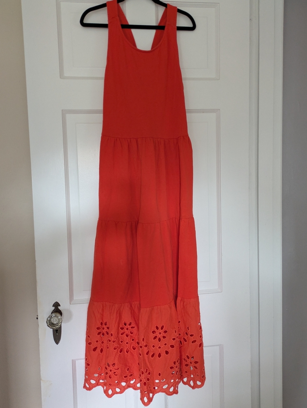 J Crew Tiered Eyelet Maxi Dress Size S